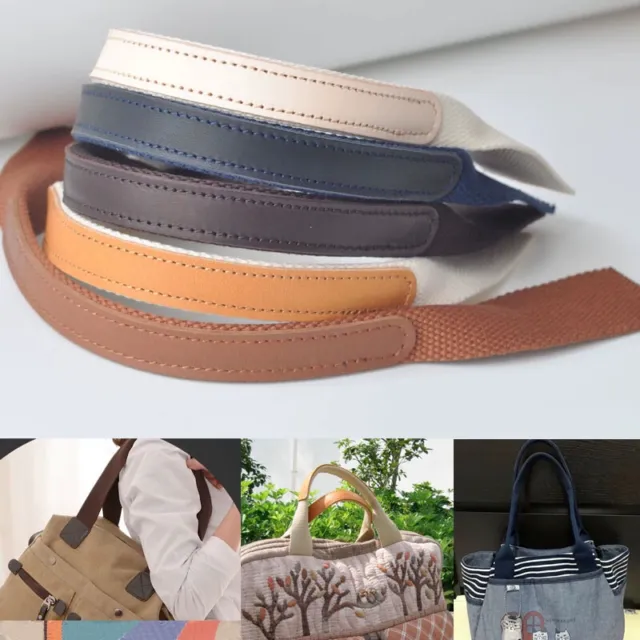 Real Leather +Webbing Replacement Strap Computer/Travel/Casual/Canvas Bag PAIR