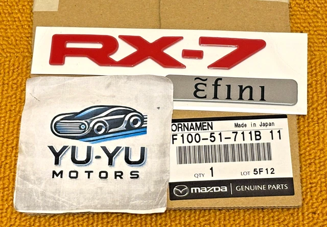 Mazda Genuine OEM RX-7 FD3S Efini Red Rear Badge Emblem – F100-51-711B11