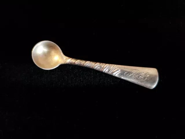 Antique 1885 Gorham Sterling Silver Salt Spoon Colonial Pattern