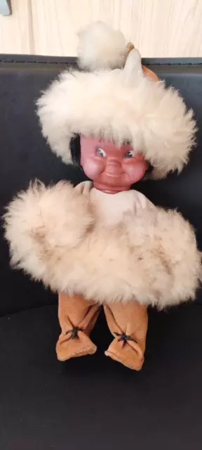 Regal Canadian Vintage Eskimo Doll 10" 1970s Circa