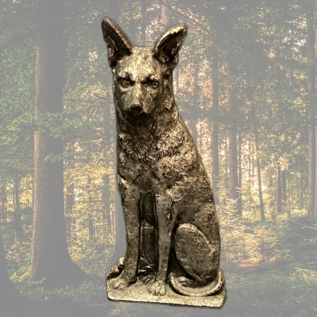 Antique 5.5" Tall Cast Iron Coyote Dog Bookend w/ Antique Gilt Finish