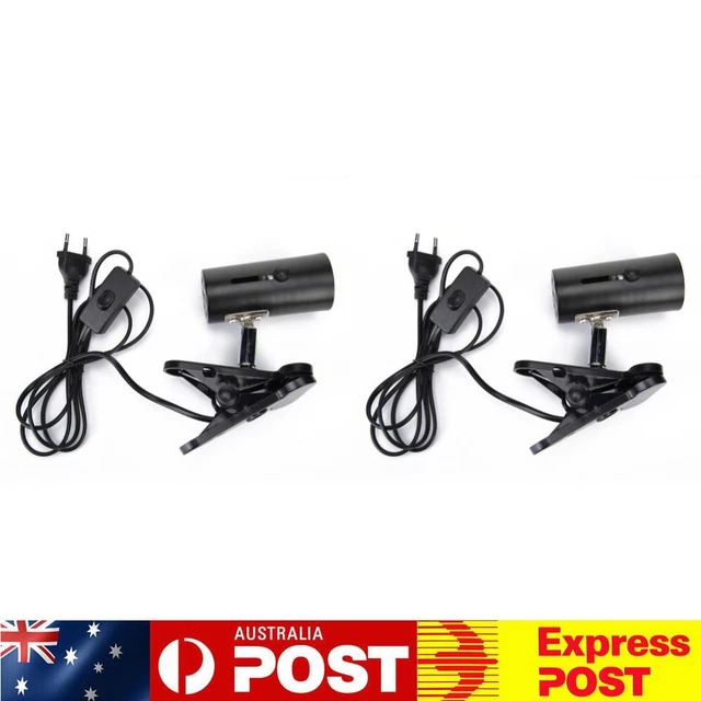 E27 Heating Reptile Lamp Holder UVA+UVB Clip-on Bulb Pet Light Kit (Black)