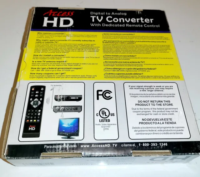 Pre Owned Access HD Digital to Analog TV Converter w/ Remote Control DTA1080D