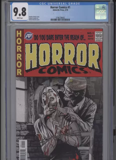 Horror Comics #1 Mt 9.8 Cgc White Pages Rancho Cover Golden Story Lunatik Art