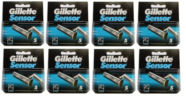 Hojas de afeitar con sensor Gillette para hombre - 40 cartuchos nuevas en caja