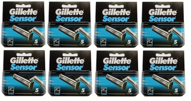 Hojas de afeitar con sensor Gillette para hombre - 40 cartuchos nuevas en caja
