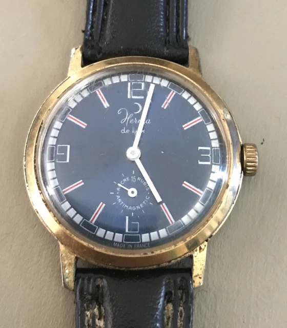 ANCIENNE MONTRE MÉCANIQUE Herma De Lux Fonctionne Années 60 15