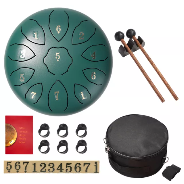 11 Tone Steel Tongue Drum Hand Pan Tank Drum Percussion Instrument (Sz 2