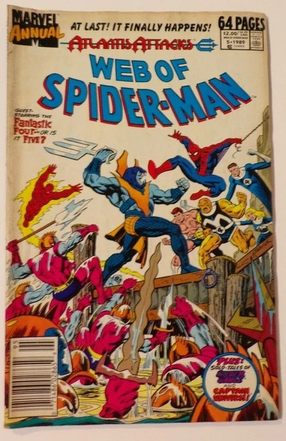 Web of Spider-Man Annual #5 Marvel Atlantis Attacks Fantastic Four 1989