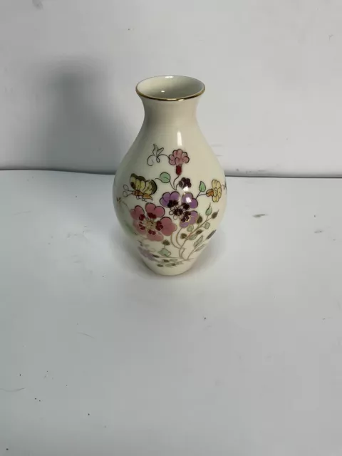 Vintage Zsolnay Hungary Hand Painted Porcelain Floral Vase Signed&Numbered 5"