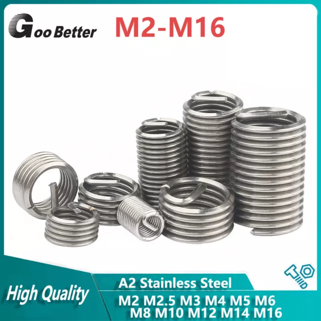 M2-M16 Helicoil Wire Thread Repair Inserts Coarse Thread M3 M4 M5 M6 M8M10M12M14