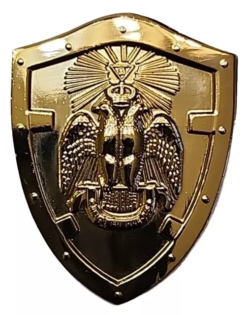 Masonic Scottish Rite 33rd Degree Eagle and Shield Lapel Pin