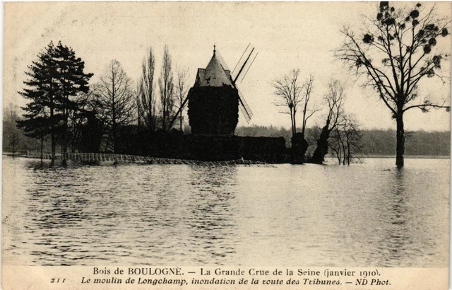 CPA PARIS Bois de bOulogne Le moulin de Longchamp FLOODS 1910 (606233)