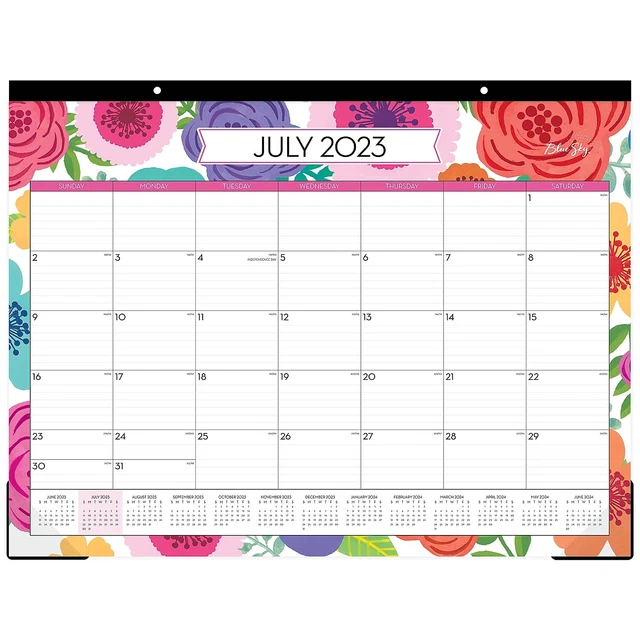 20232024 BLUE SKY Mahalo 22" x 17" Academic Monthly Desk Pad Calendar