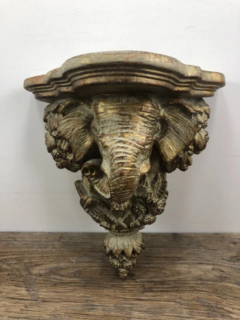 Hickory Manor House Elephant Shelf - Tarnished Gold