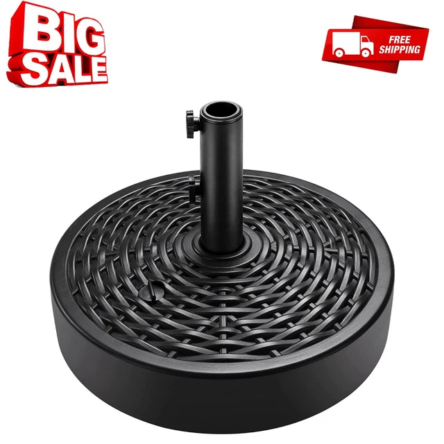 FILLABLE UMBRELLA BASE Stand Round Wicker Steel Pole Holder Patio Lawn