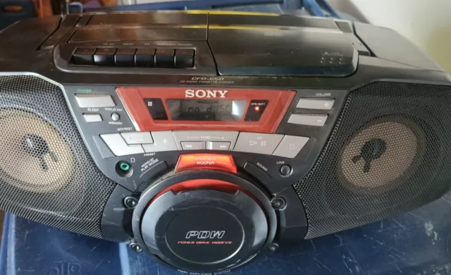 SONY CFD-G50 Portable CD Player Cassette Recorder Boombox AM/FM Radio TESTED