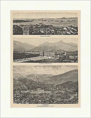 Ereignisse in Brasilien. II. Schloß Boa-Bista Rio de Janeiro Holzstich E 18292