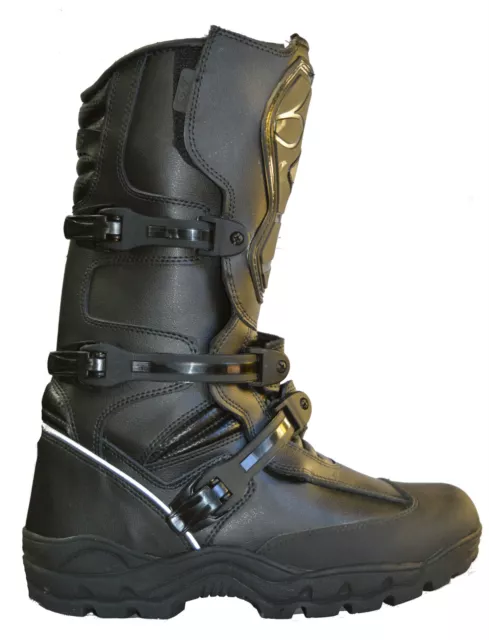 Rksports Mens Motorcycle Motorbike Adventure Black Leather  Boots 2