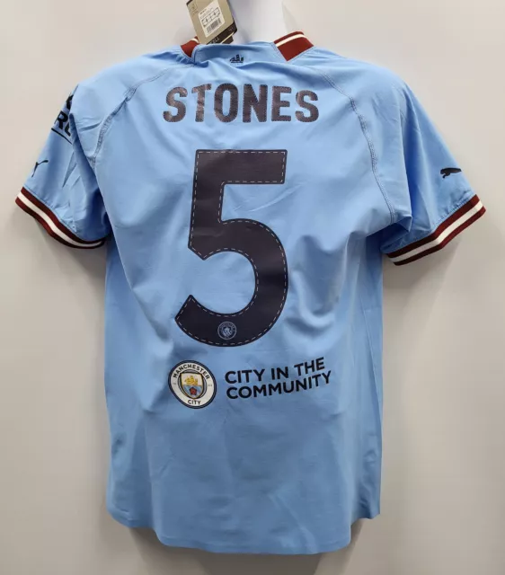 Maglietta Manchester City Stones Home 22/23 FA Cup Final - Versione Autentica Small