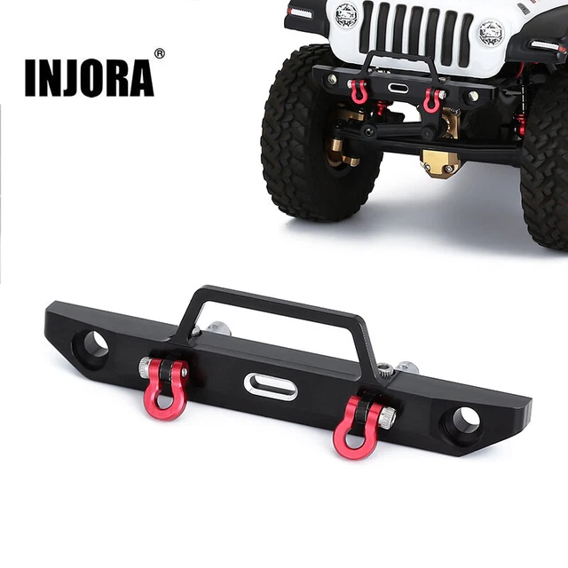INJORA Front Bumper with 2 D-rings for 1/24 RC Crawler Car Axial SCX24 Upgrade