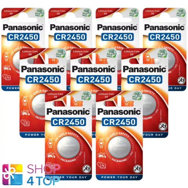 9 Panasonic Cr2450 Lithium Batterien 3V Cell Coin Button 1Bl Blister 2030 Neu