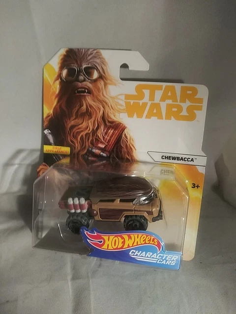 Lot Hot Wheels Star Wars 2017 - Figurines Chewbacca, Han Solo, Luke, Leia, Yoda - 1:64 Diecast
