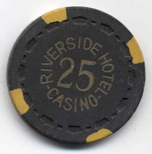 $25 RIVERSIDE HOTEL-CASINO, Reno,NV, SM crown mold chip from the 1950s TCR#6647