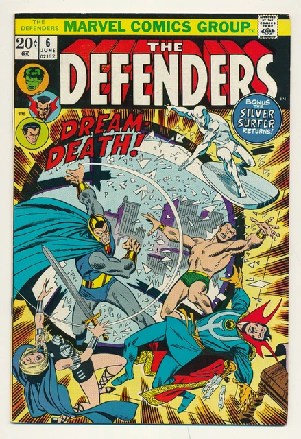 Marvel The Defenders Issue #6 Comic Silver Surfer App! Dreams of Death 6.0 FN