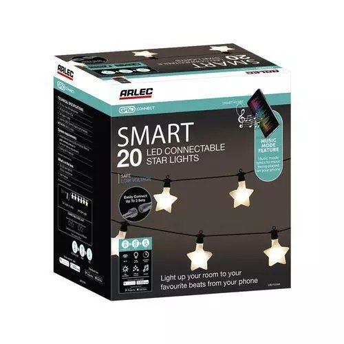 Arlec 20 Warm White Smart LED Low Voltage Connectable Star Lights