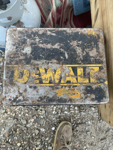 Vintage DeWalt Metal Carrying Case Storage For Drill Charger Batteries Old