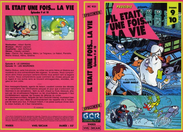 JAQUETTE VIDEO(SEUL SANS vhs) IL ETAIT UNE FOIS....LA VIE 9/10-GCR- EUR