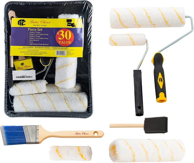 Tray Roller Paint Brush 11 Piece Home Painting Supplies Interior Brushes NEW