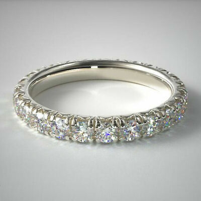 Stylé 3.00 CT Diamant Femme Mariage Alliance 950 Platine Taille 5 6.5 7.5 