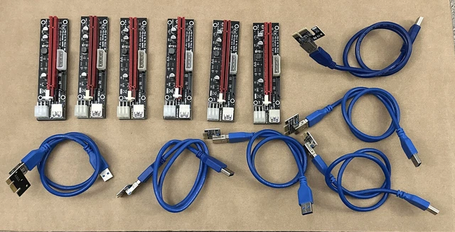 (x6pack) PCI-E 1x to 16 Powered USB3.0 GPU Riser Extender Adapter