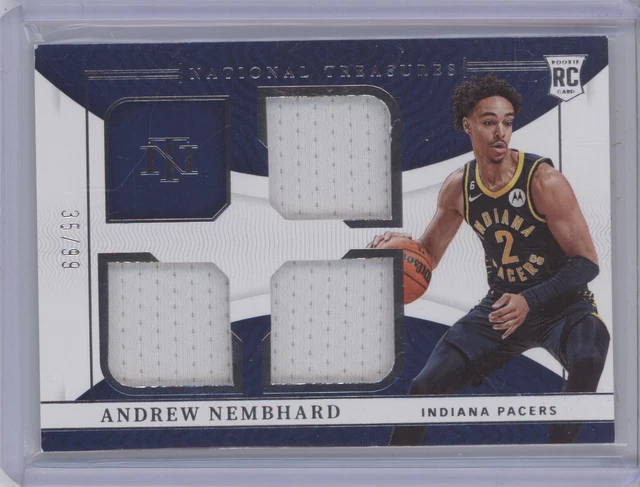 Triple Rookie Card MAILLOT TRIPLE ROOKIE Andrew Nembhard 2022-23 Panini National Treasures ...