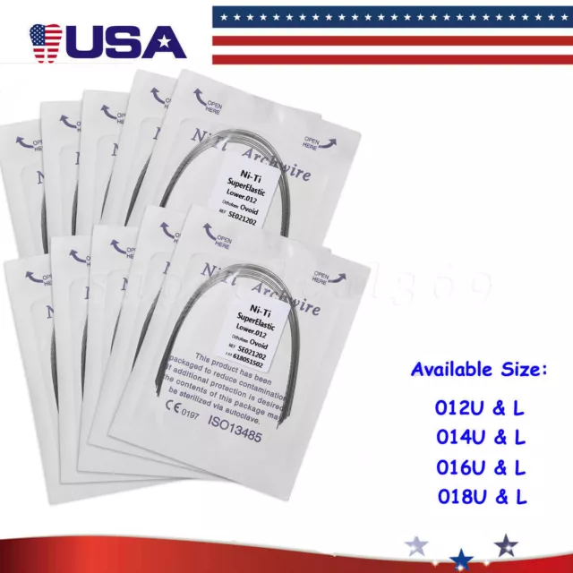 10Packs Dental Arch Wire Round Super Elastic Niti Wires Ovoid Orthodontics kv