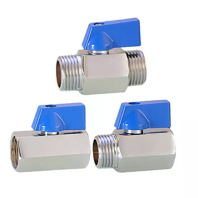 "Compressore d'aria valvola a sfera in ottone placcato blu BSP filo femmina/maschio 1/8" - 1/2"