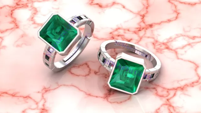 7.25 RATTI 6.00 Carat Natural Panna Stone Ring Emerald Panna Adjustable ...