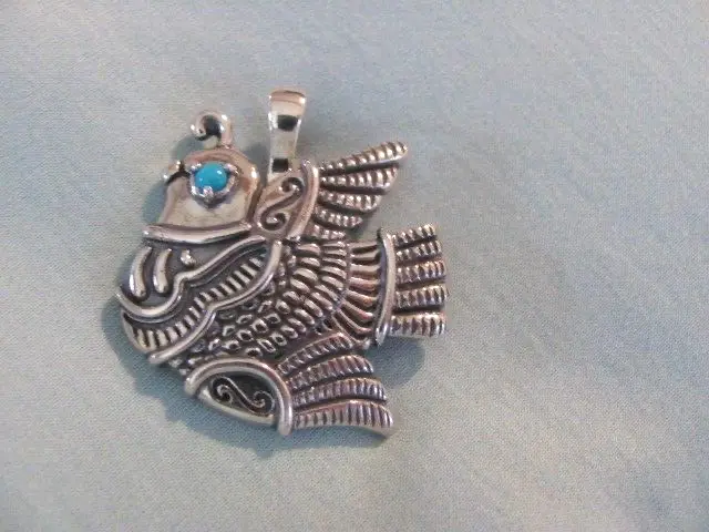 New Carolyn Pollack American West Turquoise Quail Bird Pin Brooch Pendant