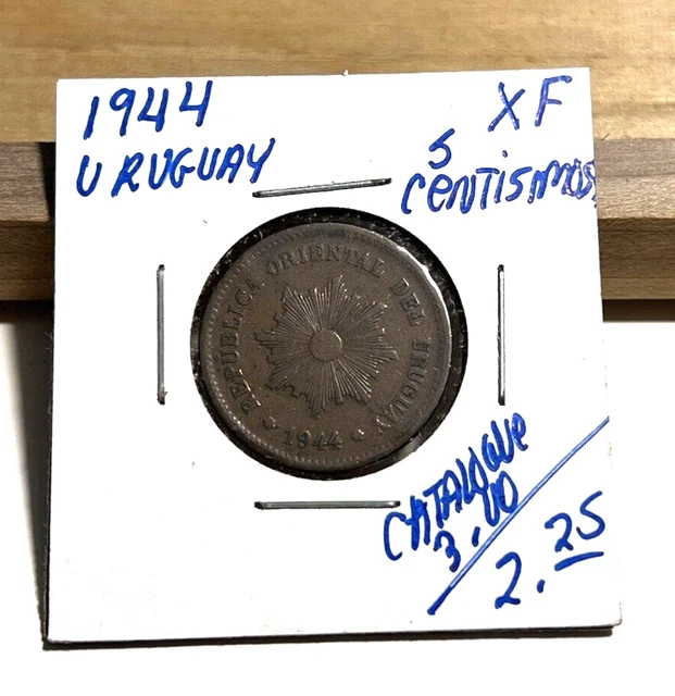 1944 So Uruguay 5 Centesimos XF (INV F)