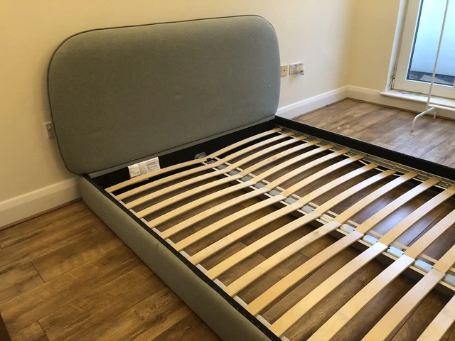 IKEA VADHEIM KING Size Upholstered Bed Frame In Light Green £150.00 ...