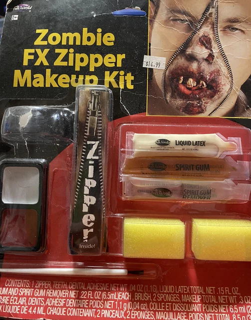 Zipper Face FX Makeup Kit for Adult Halloween Costume Bloody Horror