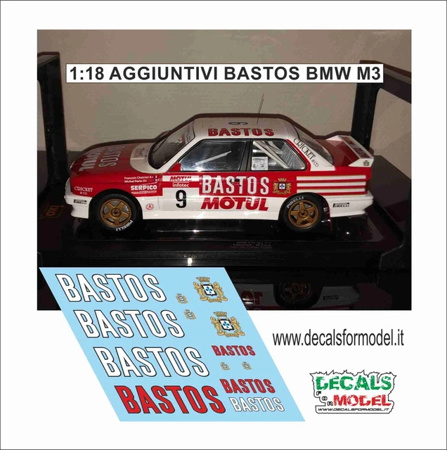 DECALS 1:18 ADD Bastos Bmw M3 E30 Chatriot Tour De Corse 1991 EUR 13,00 ...