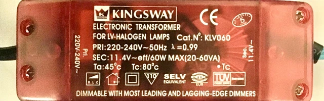 TRASFORMATORE ELETTRONICO 60W 230V 12V IP20 LAMPO TLEV60