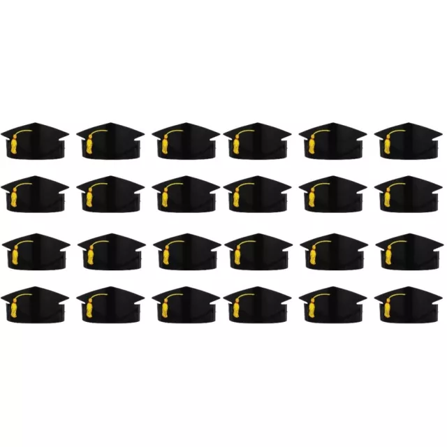 24 Pcs Graduation Hats DIY Craft 2023 Paper Purple Decorations Child Adjustable