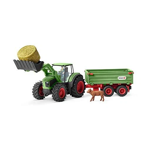 Schleich Farm World Tractor Toy for Boys and Girls with Trailer and Farm Toys...