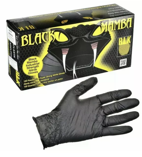 Black Mamba BLK-100 Black Mamba Nitrile Gloves, Small (Box of 100)