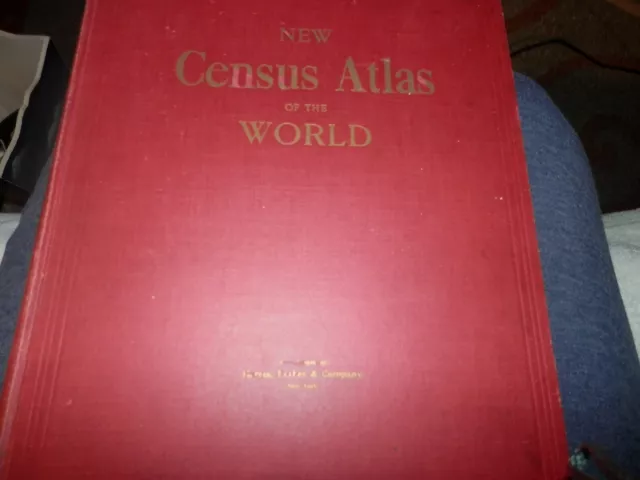 Rare Rand McNally & Co.’s New Census Atlas of the World 1912 USA Map States Book