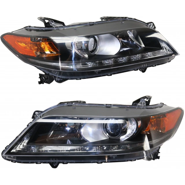 For Honda Accord Headlight 2013-2015 Passenger & Driver Pair Halogen 6 Cyl CAPA